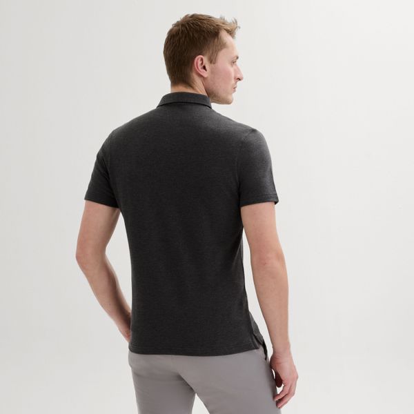 Dark grey melange polo shirt | Tailor Store®